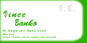 vince banko business card